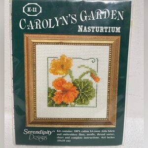 Serendipity Designs Carolyn's Garden NASTURTIUM K-11 Counted Cross Stitch Kit